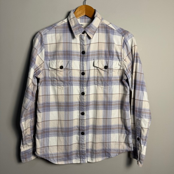 Tilley Tops - Tilley Plaid Flannel Shirt Women Small Button‎ Up Long Sleeve Organic Cotton